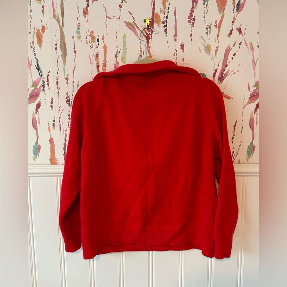 Red Zipper Sweater - Picture 2 of 6
